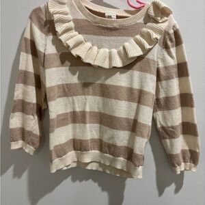H&M Kids Cream and Brown Striped Sweater